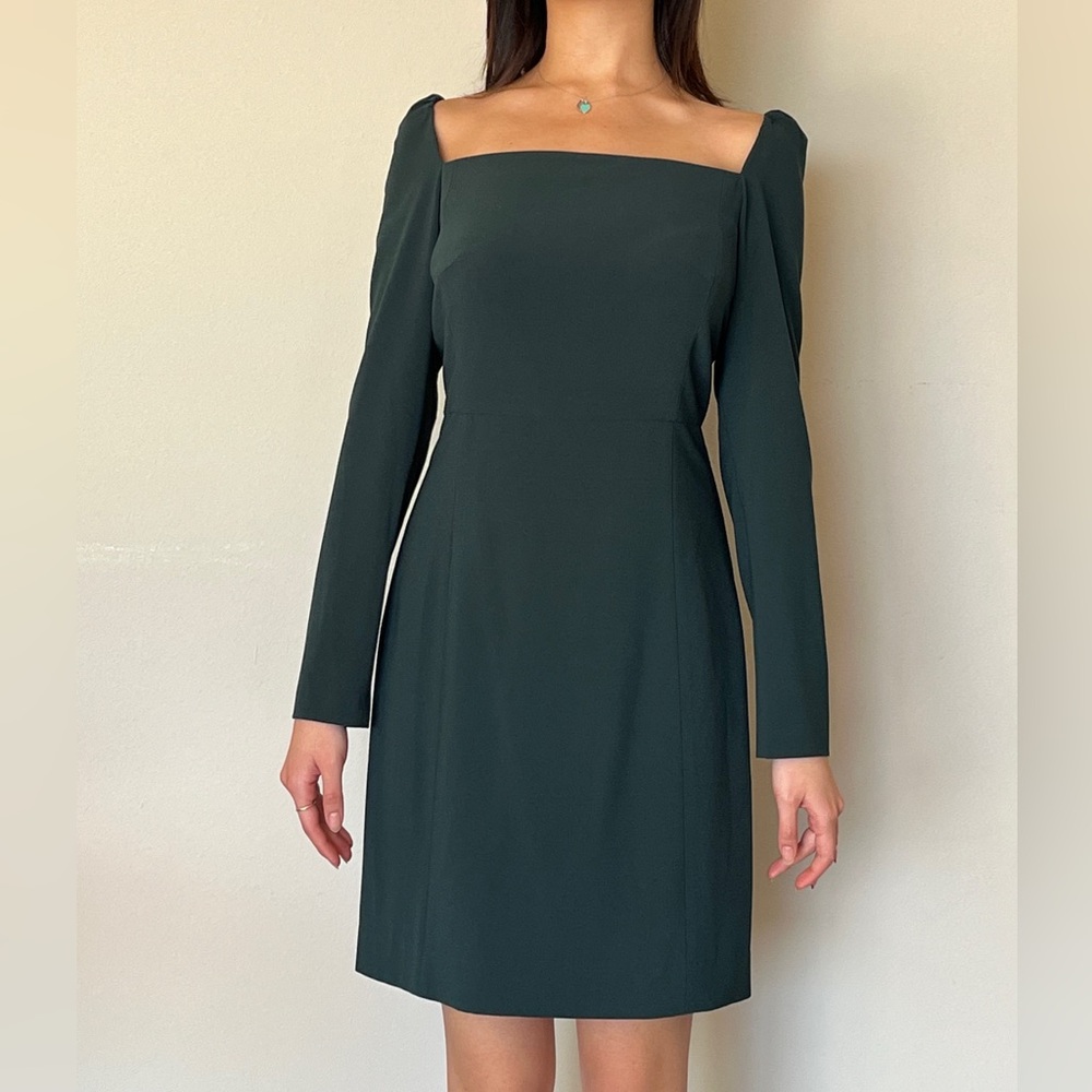 NWOT Club Monaco Dark Green Square Neck Dress